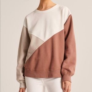 Abercrombie colorblock crewneck sweatshirt hotsell